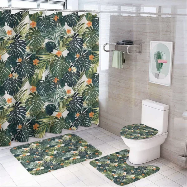 Botanic Tropic Leaves on a shower curtain