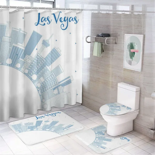 Buildings Urban City Love on a shower curtain