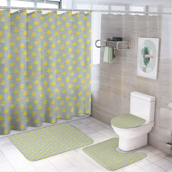 Cartoon Baby Chicken on a shower curtain