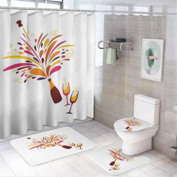Colorful Champagne Splash on a shower curtain