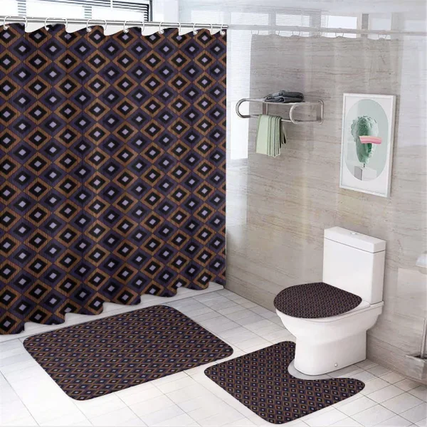 Diamonds Hatch Lines on a shower curtain