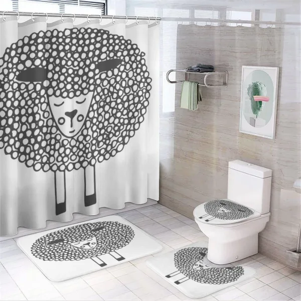 Doodle Sheep on a shower curtain