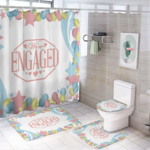Engagement Theme on a shower curtain