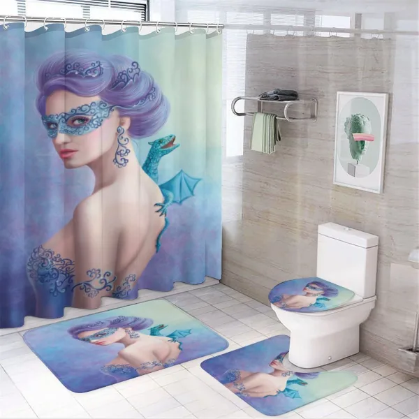 Fantasy Snow Queen on a shower curtain