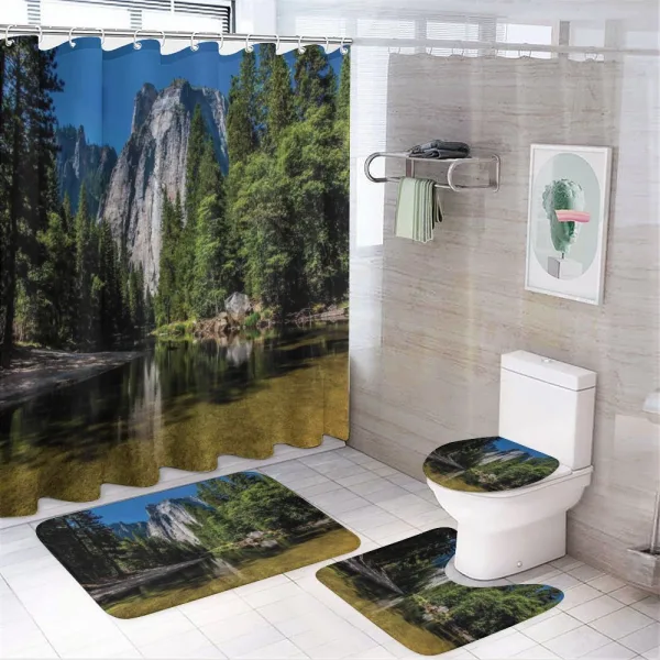 Granite Cliff River on a shower curtain