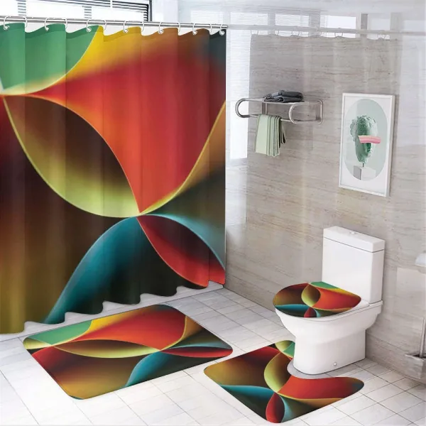 Graphic Colored on a shower curtain