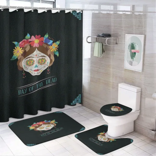 Hispanic Makeup on a shower curtain