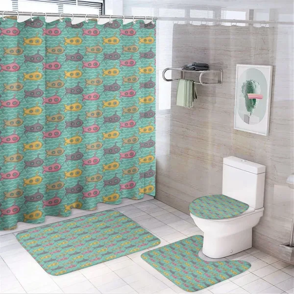 Kids Cartoon Nautical on a shower curtain