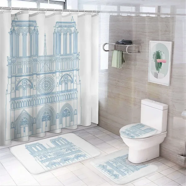 Linear Outline on a shower curtain