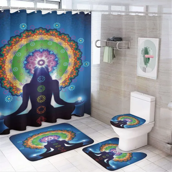 Mandala Chakra Yoga on a shower curtain