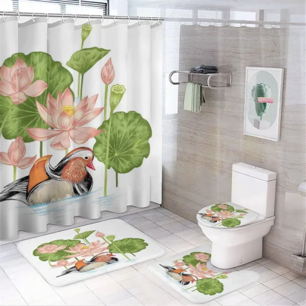 Mandarin in Pond on a shower curtain