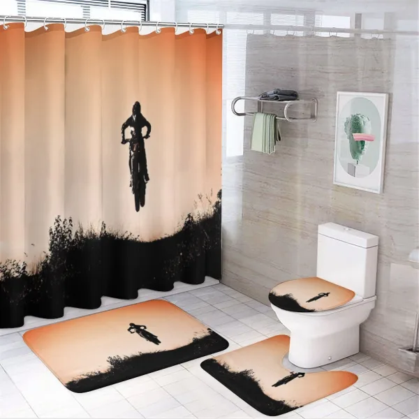 Motorbike Jump Hills on a shower curtain