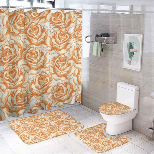 Romantic Love Flowers on a shower curtain