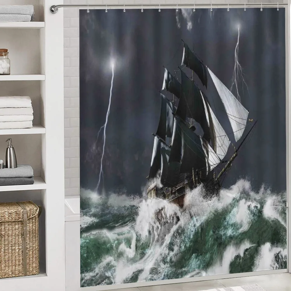 Storm Ship on Wavy Ocean — Detail 4