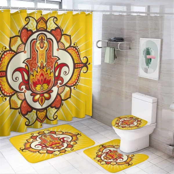 Sun Aura Energy on a shower curtain
