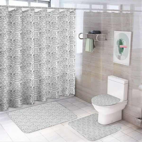 Tableware Pattern on a shower curtain