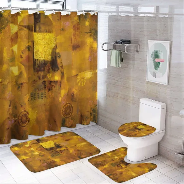Vintage Woman Drawing on a shower curtain