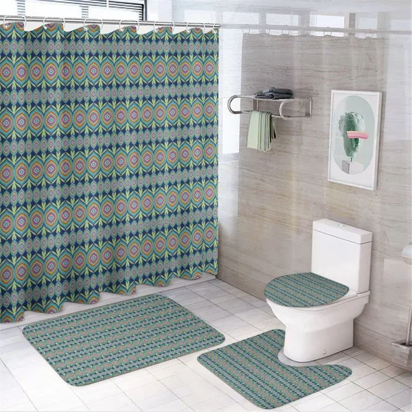 Abstract Colorful Shapes on a shower curtain