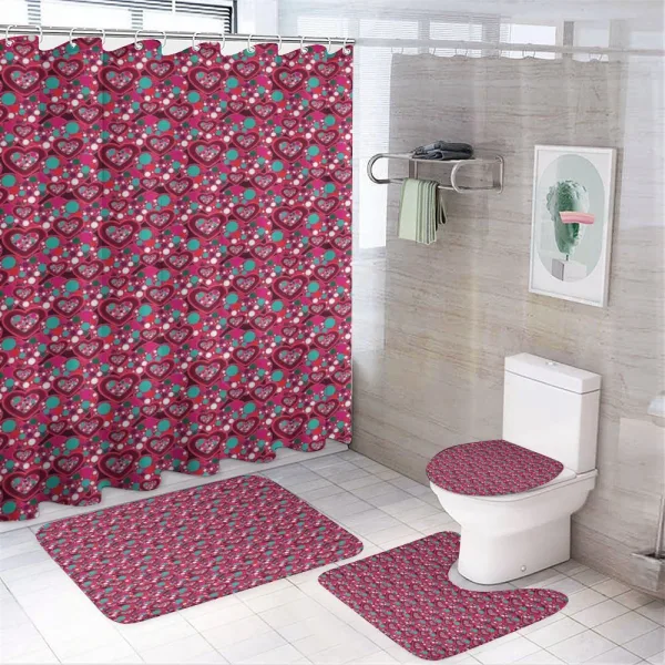 Abstract Love on a shower curtain