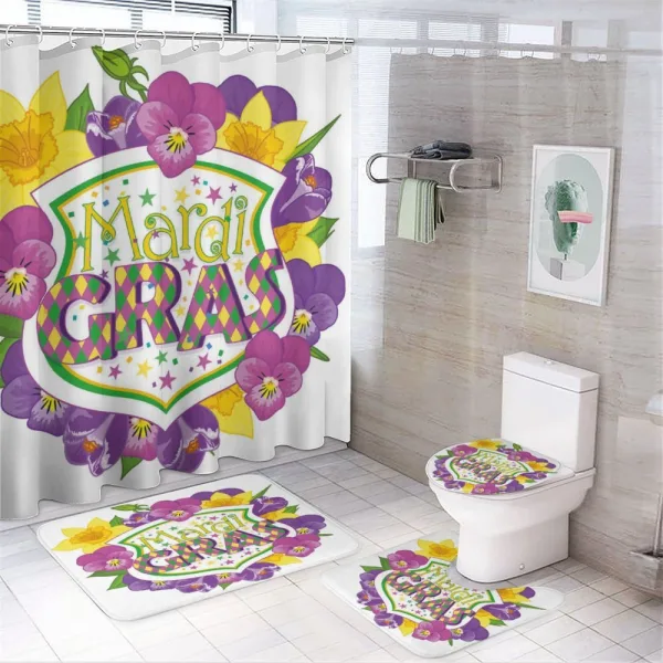 Blazon with Flowers on a shower curtain