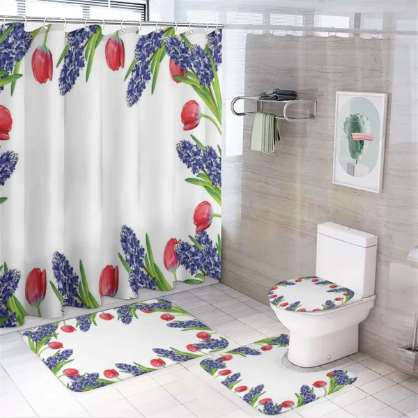 Blossom Spring Flowers on a shower curtain