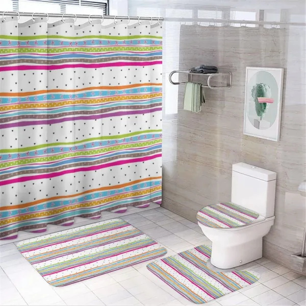 Bows Hearts Dots Girly on a shower curtain