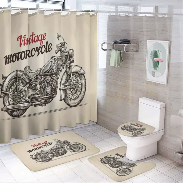 Chopper Style Bike on a shower curtain