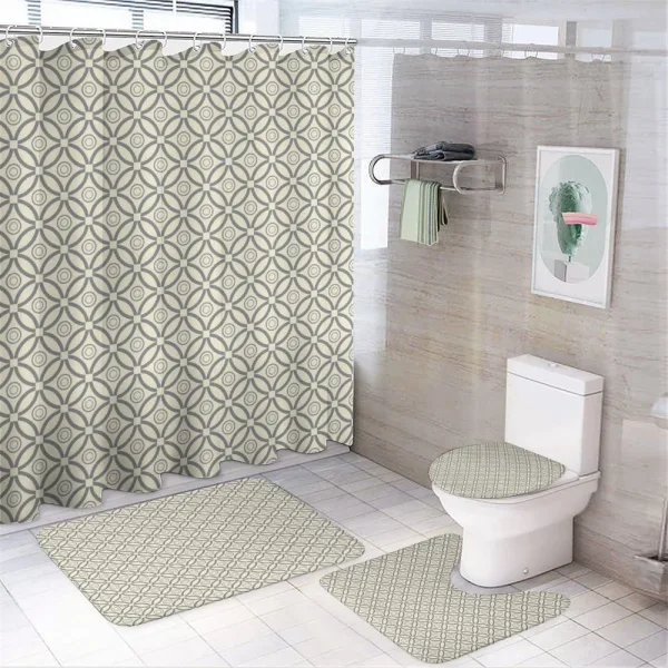 Circles Grid Pattern on a shower curtain