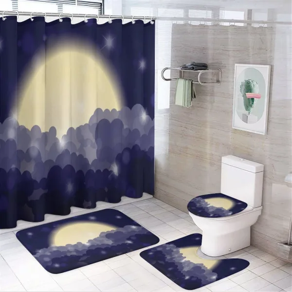 Cloudy Sky View at Night on a shower curtain