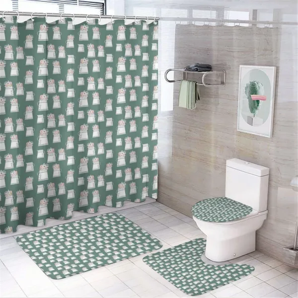 Doodle Art Nature Blooms on a shower curtain