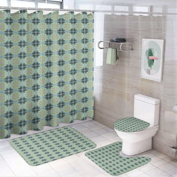 Mediterrenean Tile Inspired on a shower curtain