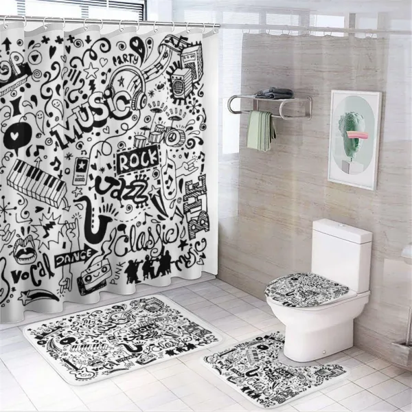 Rock Jazz Blues Dancing on a shower curtain