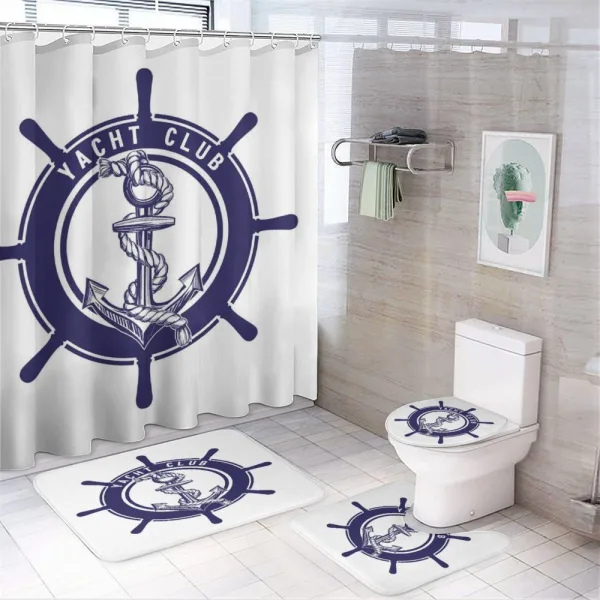 Rope Steering Wheel on a shower curtain