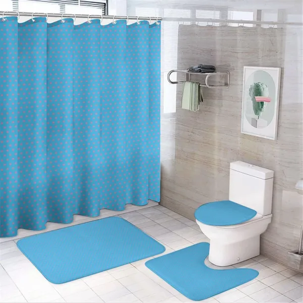 Round Hip Motifs on a shower curtain