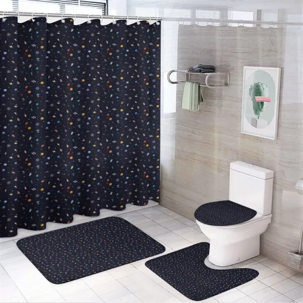 Stars Aliens Planets on a shower curtain