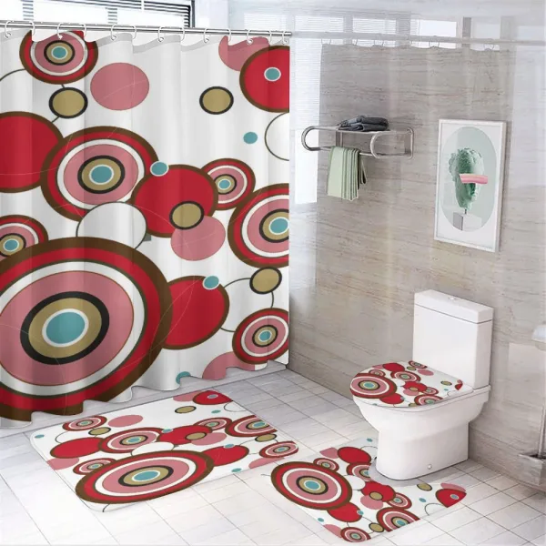 Vintage Rings Circles on a shower curtain