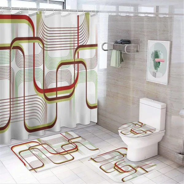 Wavy Abstract Shape Line on a shower curtain