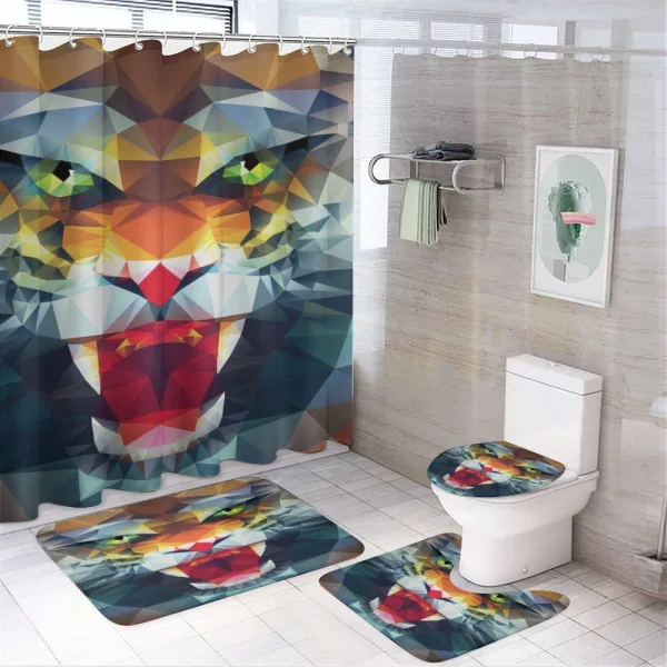 Abstract Portrait Animal on a shower curtain