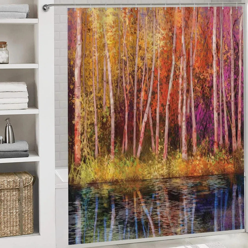Autumn Trees by Lake — Detail 4