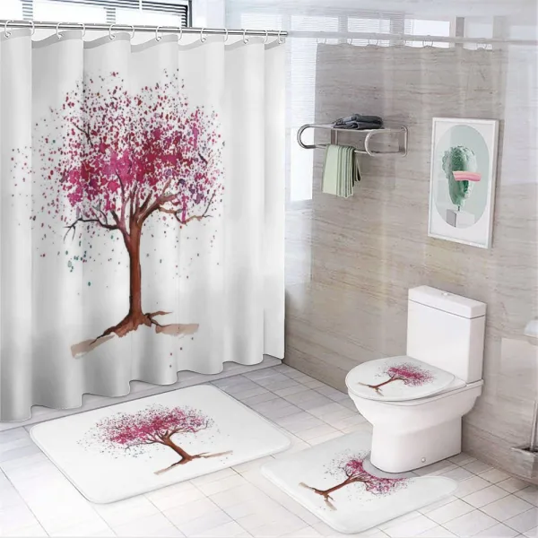 Blossom Buds Sakura Tree on a shower curtain