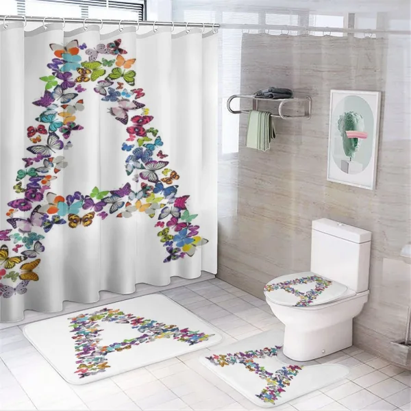 Butterfly Font Style on a shower curtain