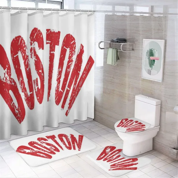 Calligraphic Letters Form on a shower curtain