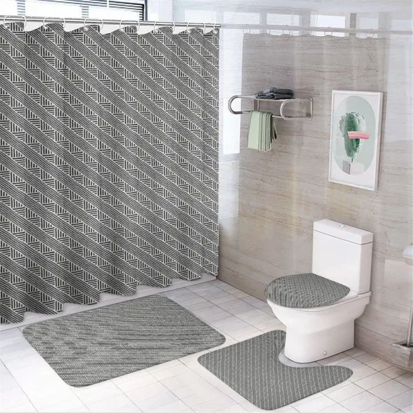 Diagonal Lines Chevron on a shower curtain
