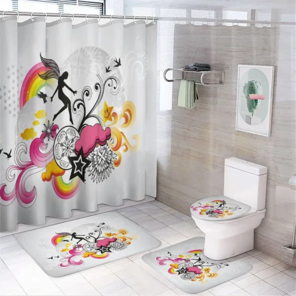 Fairy Birds and Flowers on a shower curtain