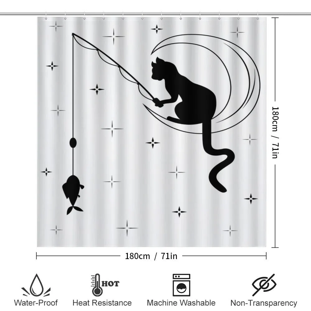 Fishing Kitty on Moon Art — Detail 2
