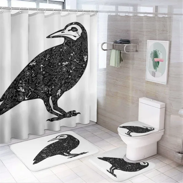 Gothic Art Ornate Bird on a shower curtain