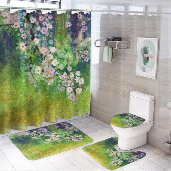 Grass Land Paint on a shower curtain