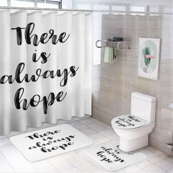 Hand Lettering Slogan on a shower curtain