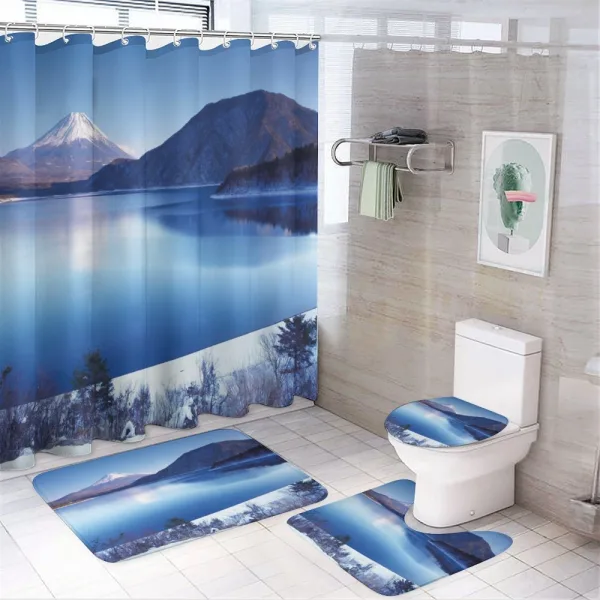 Hill Mountain in Winter on a shower curtain