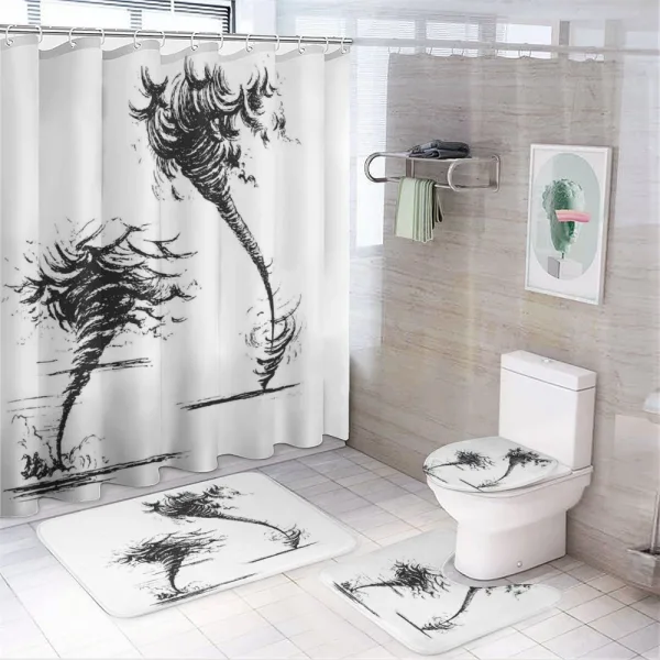 Hurricane in Sketch Style on a shower curtain